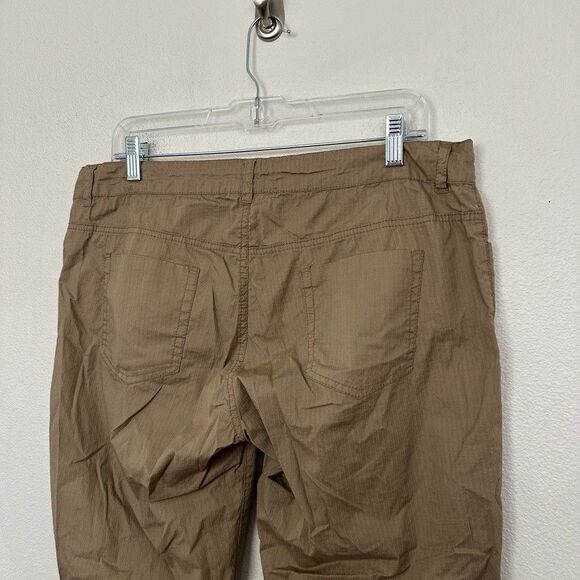 XCVI Capri Pants Rolled Cuff Beige Khaki Cotton Lightweight Tapered Women's XL - Picture 6 of 8